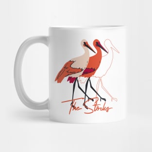 Red and White The Stork Birds Mug